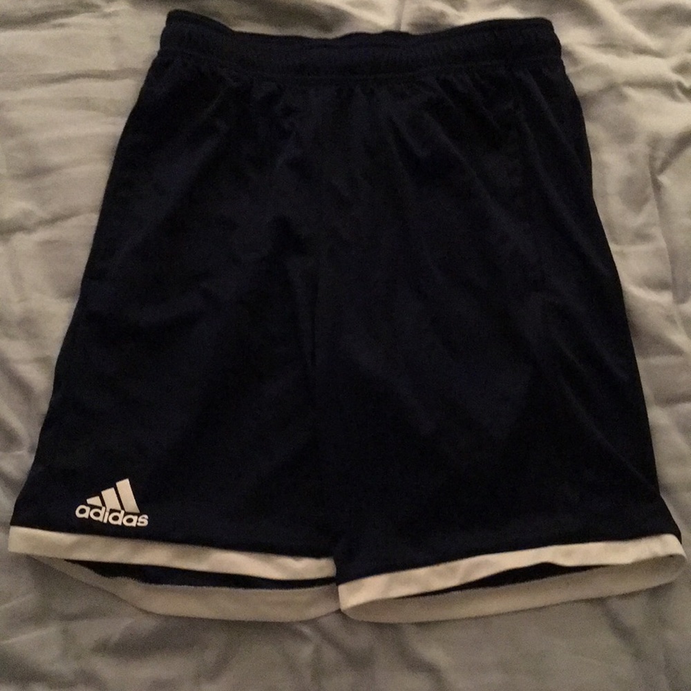 Men’s Blue and White Adidas Climalite Shorts (M)